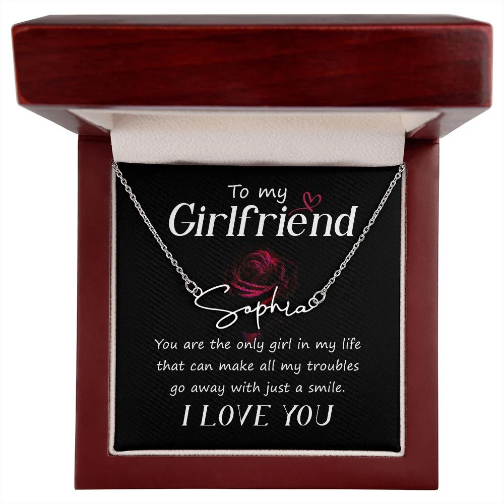 To My Girlfriend You Are The Personalized Silver Tone Name Necklace Custom N